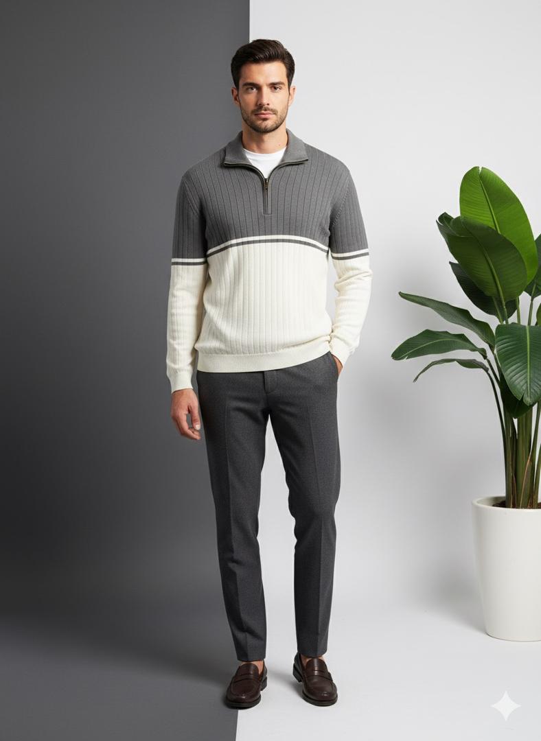 بلوز بافت یقه دار 3104